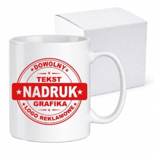 Kubki reklamowe 330 ml – biały, klasa AAA+ z kartonikiem